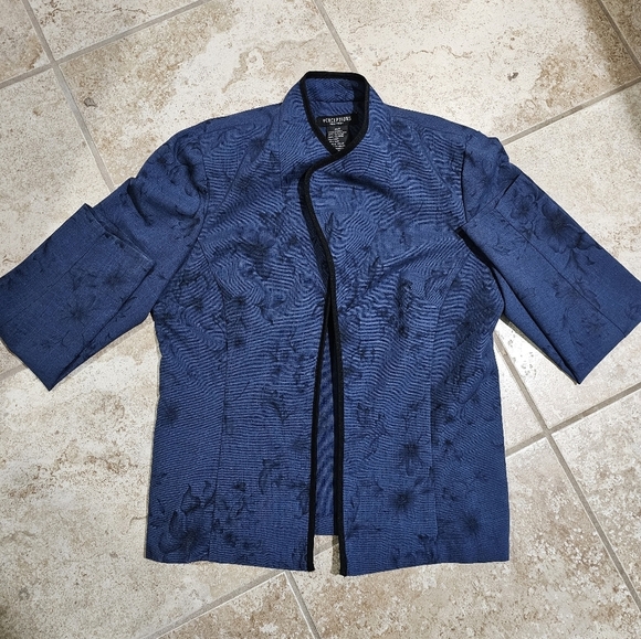 Perceptions New York 12T 3 Piece Blue Floral Blazer Pant Suit Women’s Formal Set - Picture 5 of 10